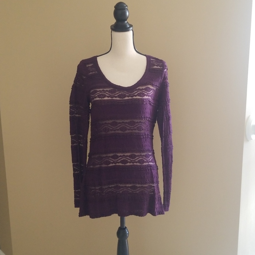 Purple Express lace long sleeve top
